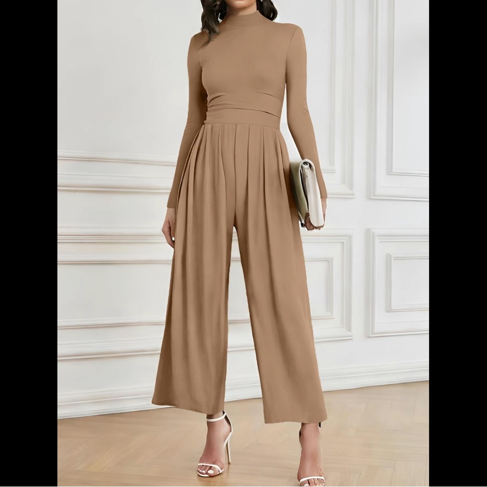 Ruched 🔥 Body Jumpsuit, Long & L Sleeves Wide Leg Jumpsuit
